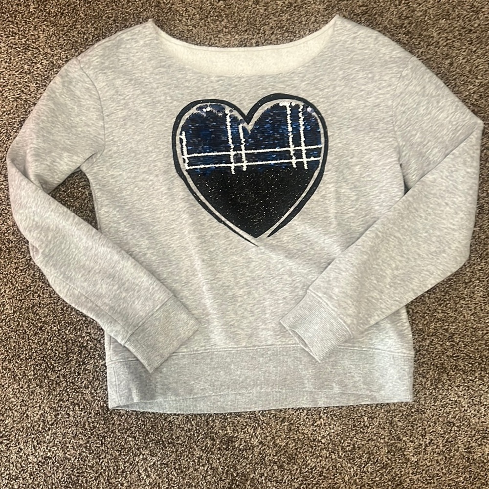 Justice boatneck sweater size 12 flip sequins